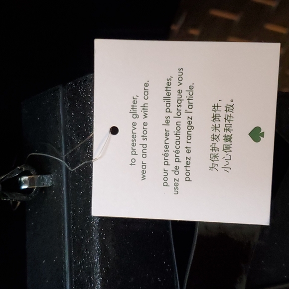 Kate Spade Crossbody Handbag Wrapping Party Gift Box Black Glitter - Picture 10 of 16